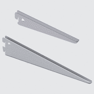 U-shaped shelf bracket for double slotted wall uprights