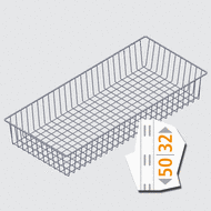 The grid basket, which is supplied inclusive of two brackets, creates space for all types of storage.