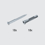 Artikelnummer 11602-00000: Die Dübel und Schrauben eignen sich zur Montage von Wandschienen an Betonwänden.
