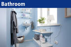 Shelving systems for your bathroom. Wall fasteners and wire ladders.