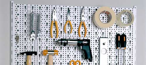 Element System Peg Board Tool Holder Set includes screws and wall plugs -  White (19-Piece), Made in Germany : : DIY & Tools